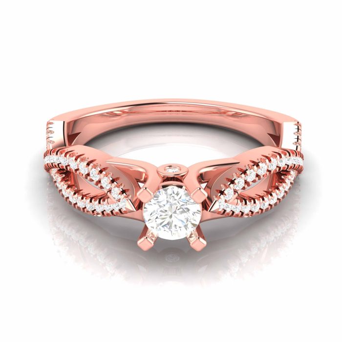 0.35 ct Natural Diamond Solitaire Engagement Wedding Rings 14k Gold - Image 2