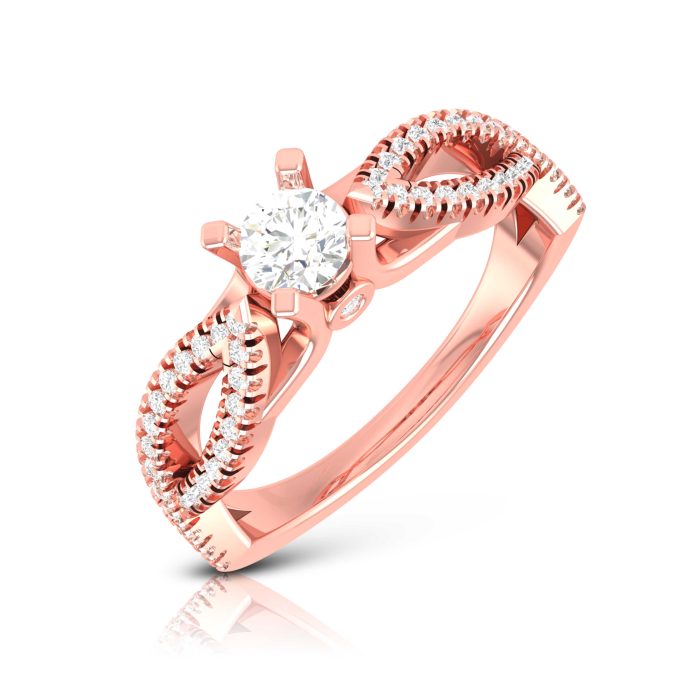 0.35 ct Natural Diamond Solitaire Engagement Wedding Rings 14k Gold - Image 3