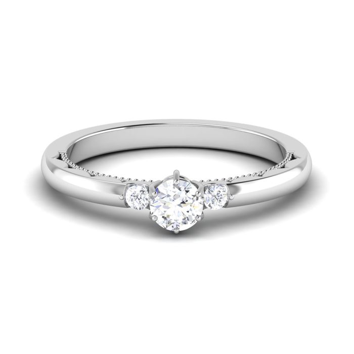 0.32 ct Natural Diamond Solitaire Engagement Wedding Rings 14k Gold - Image 2