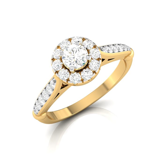 0.37 ct Natural Diamond Solitaire Engagement Wedding Rings 14k Gold - Image 1