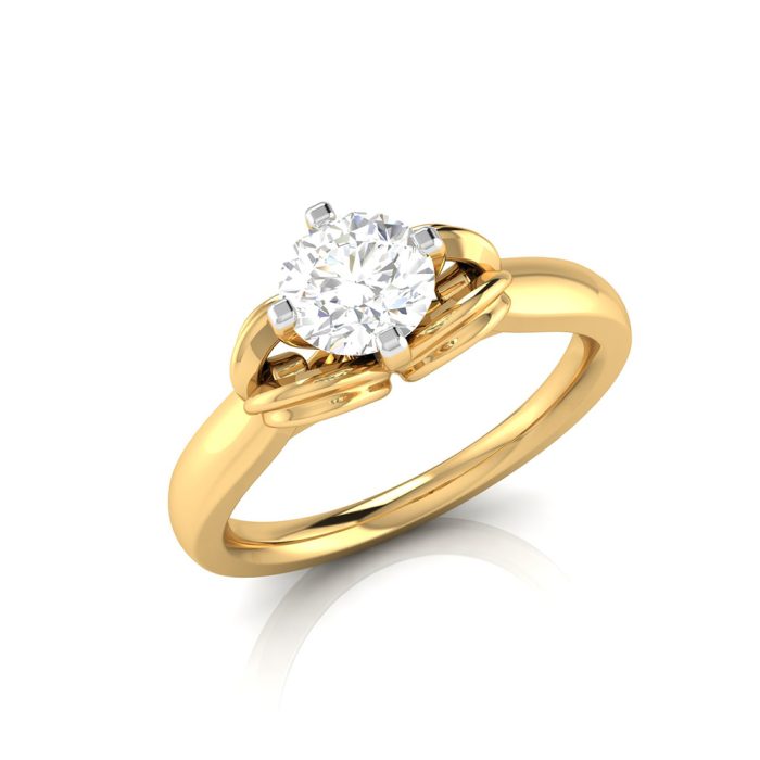 0.48 CT Natural Solitaire Diamond Engagement Wedding Rings 14k Gold - Image 1