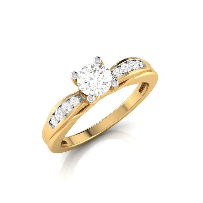 0.39 Ct Natural Solitaire Diamond Engagement Wedding Rings 14k Gold - Image 1