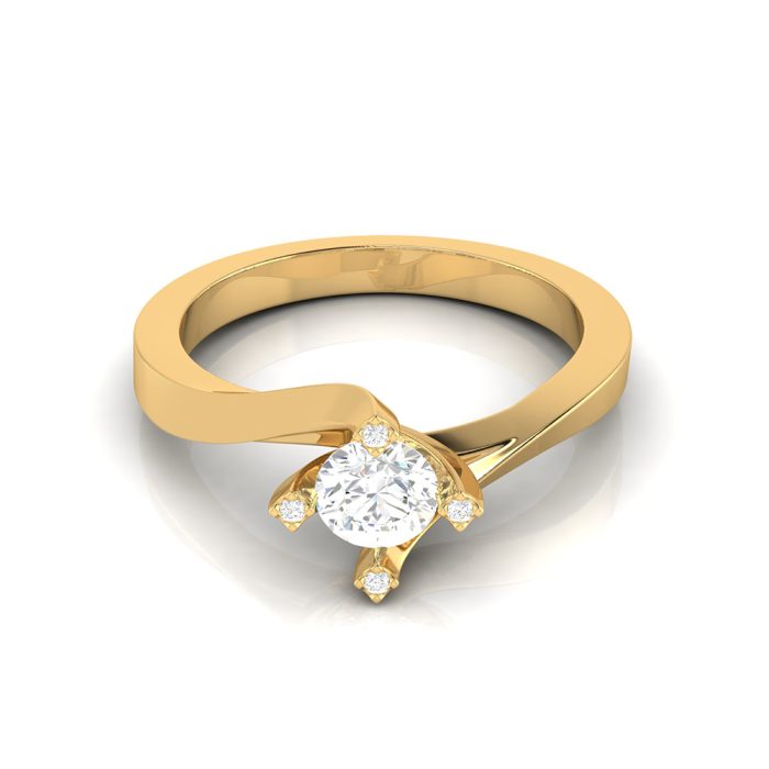 0.39 ct Natural Diamond Solitaire Engagement Wedding Solitaire Rings 14k Gold - Image 2