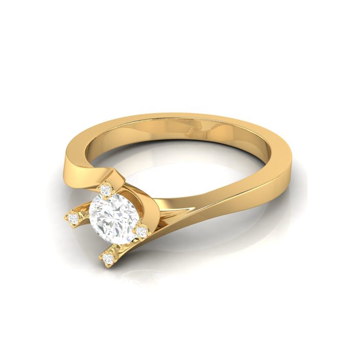 0.39 ct Natural Diamond Solitaire Engagement Wedding Solitaire Rings 14k Gold - Image 3
