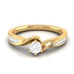 0.27 ct ct Natural Diamond Solitaire Engagement Wedding Rings 14k Gold - Image 2