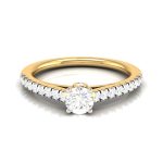 0.43 ct Natural Diamond Solitaire Engagement Wedding Rings 14k Gold - Image 2