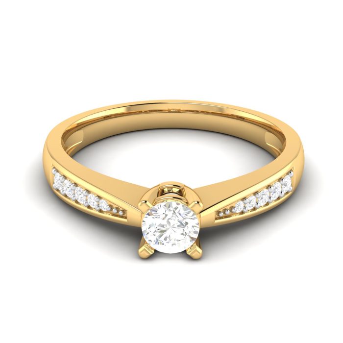 0.32 ct Natural Diamond Solitaire Engagement Wedding Rings 14k Gold - Image 2