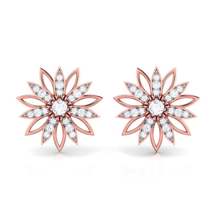 0.54 ct Natural Diamond Earrings 14k Yellow, Rose White Gold - Image 8
