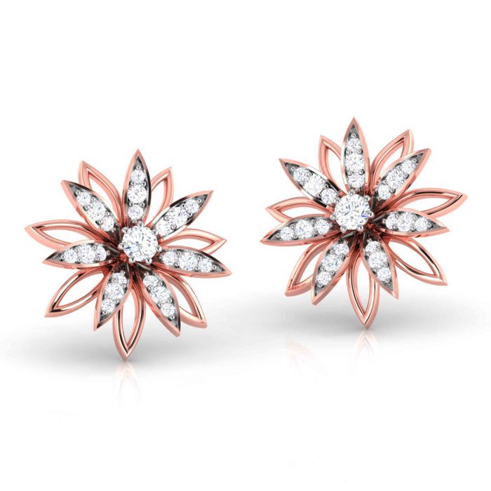 0.54 ct Natural Diamond Earrings 14k Yellow, Rose White Gold - Image 9