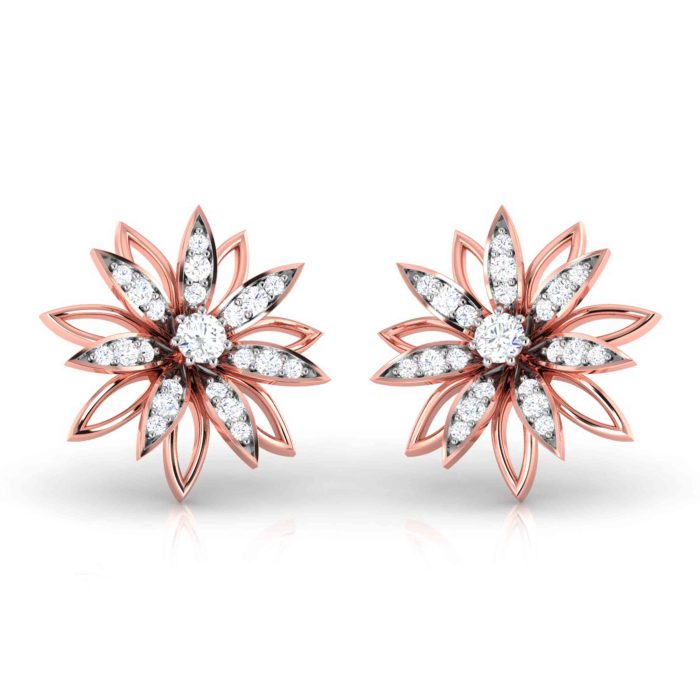 0.54 ct Natural Diamond Earrings 14k Yellow, Rose White Gold - Image 10