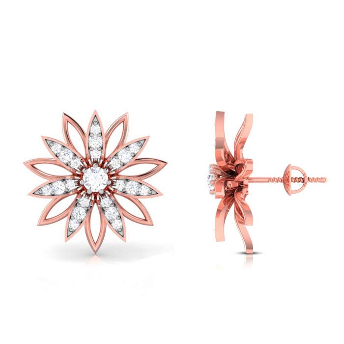 0.54 ct Natural Diamond Earrings 14k Yellow, Rose White Gold - Image 11