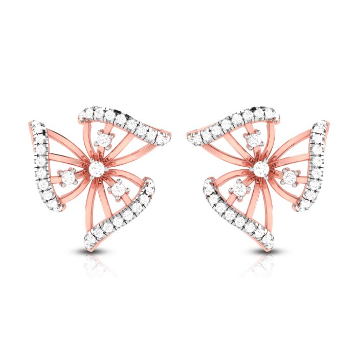 0.66 ct Natural Diamond Earrings 14k Yellow, Rose White Gold - Image 2