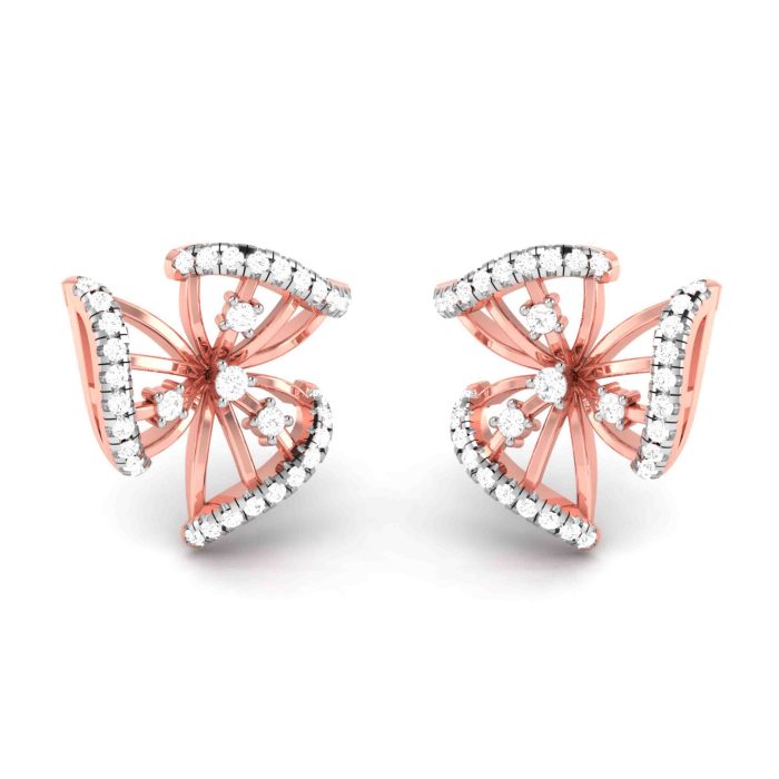 0.66 ct Natural Diamond Earrings 14k Yellow, Rose White Gold - Image 3