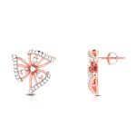 0.66 ct Natural Diamond Earrings 14k Yellow, Rose White Gold - Image 4