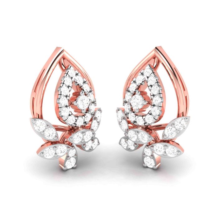 0.65 ct Natural Diamond Earrings 14k Yellow, Rose White Gold - Image 3
