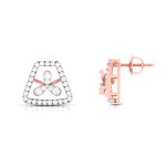 0.70 ct Natural Diamond Earrings 14k Yellow, Rose White Gold - Image 4