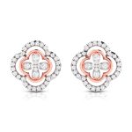0.75 ct Natural Diamond Earrings 14k Yellow, Rose White Gold - Image 2