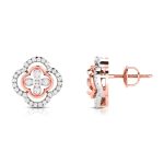 0.75 ct Natural Diamond Earrings 14k Yellow, Rose White Gold - Image 5