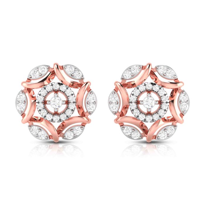0.79 ct Natural Diamond Earrings 14k Yellow, Rose White Gold - Image 2