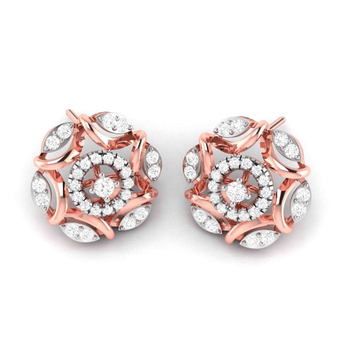 0.79 ct Natural Diamond Earrings 14k Yellow, Rose White Gold - Image 3