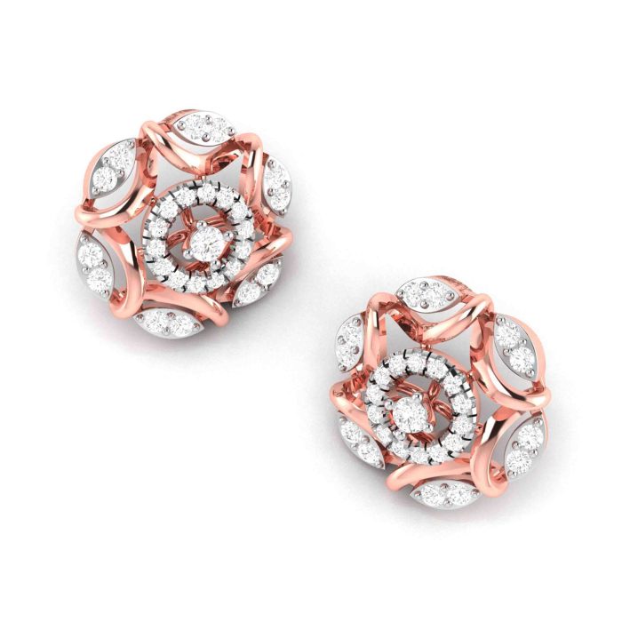 0.79 ct Natural Diamond Earrings 14k Yellow, Rose White Gold - Image 4