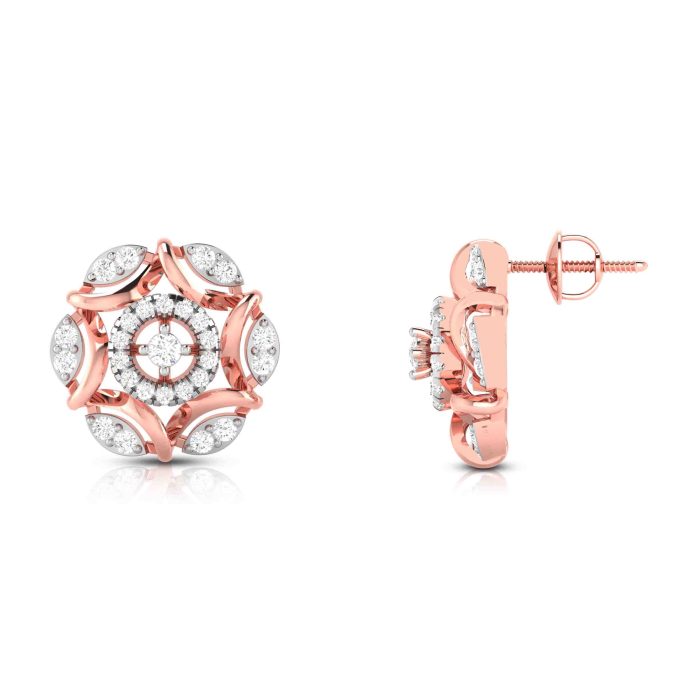 0.79 ct Natural Diamond Earrings 14k Yellow, Rose White Gold - Image 5