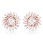 0.90 ct Natural Diamond Earrings 14k Yellow, Rose White Gold - Image 2