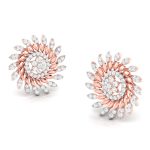 0.90 ct Natural Diamond Earrings 14k Yellow, Rose White Gold - Image 3