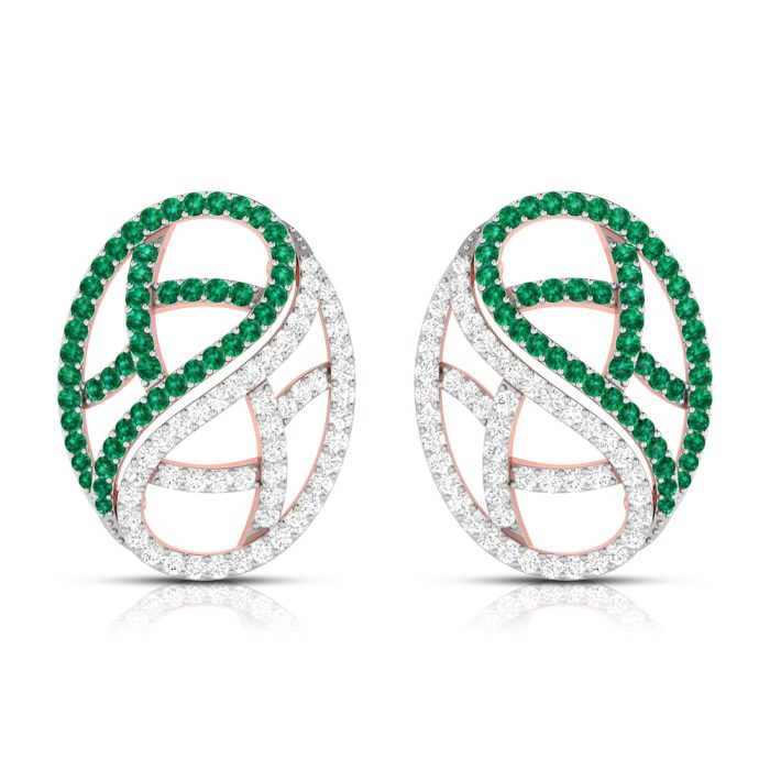 0.50 ct Natural Diamond Earrings 14k Yellow, Rose White Gold - Image 1