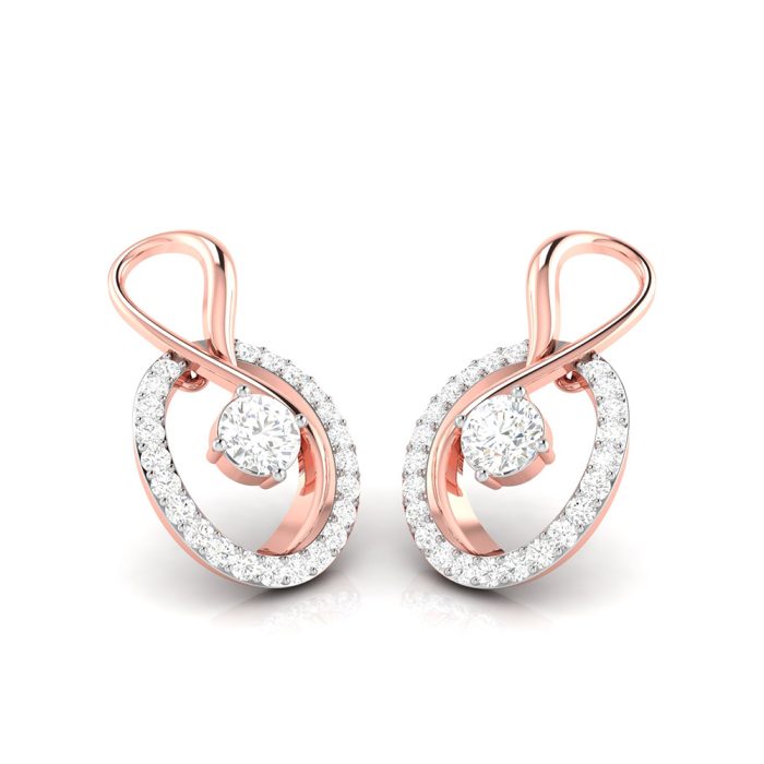 0.55 ct Natural Diamond Earrings 14k Yellow, Rose White Gold - Image 4