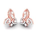 0.55 ct Natural Diamond Earrings 14k Yellow, Rose White Gold - Image 4