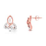0.55 ct Natural Diamond Earrings 14k Yellow, Rose White Gold - Image 5