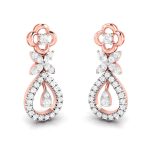 0.62 ct Natural Diamond Earrings 14k Yellow, Rose White Gold - Image 3