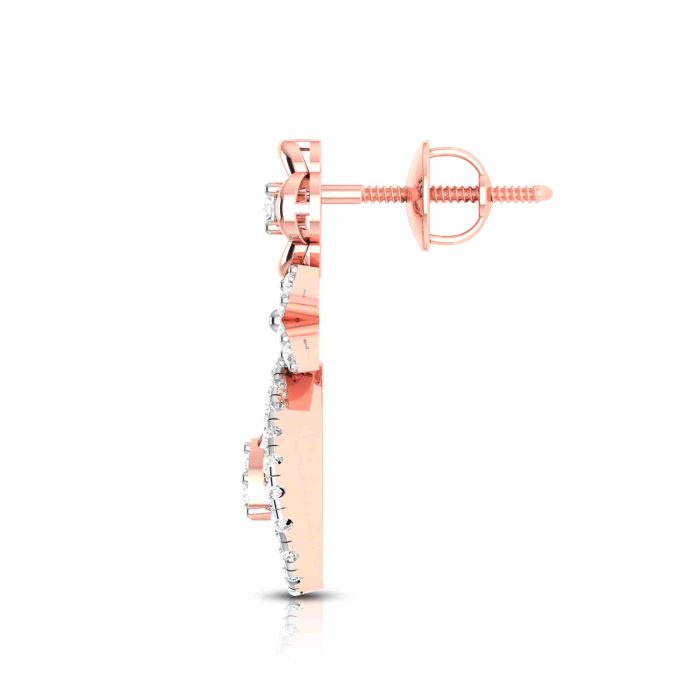 0.62 ct Natural Diamond Earrings 14k Yellow, Rose White Gold - Image 5