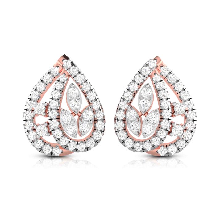 0.86 ct Natural Diamond Earrings 14k Yellow, Rose White Gold - Image 2