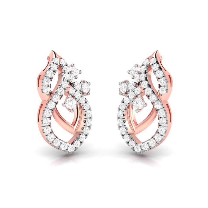 0.77 ct Natural Diamond Earrings 14k Yellow, Rose White Gold - Image 3