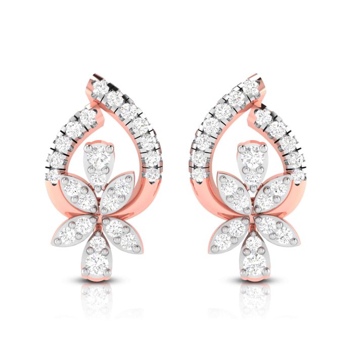 0.54 ct Natural Diamond Earrings 14k Yellow, Rose White Gold - Image 4