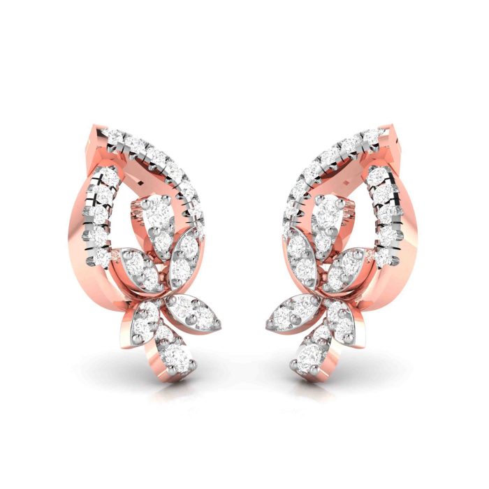 0.54 ct Natural Diamond Earrings 14k Yellow, Rose White Gold - Image 2