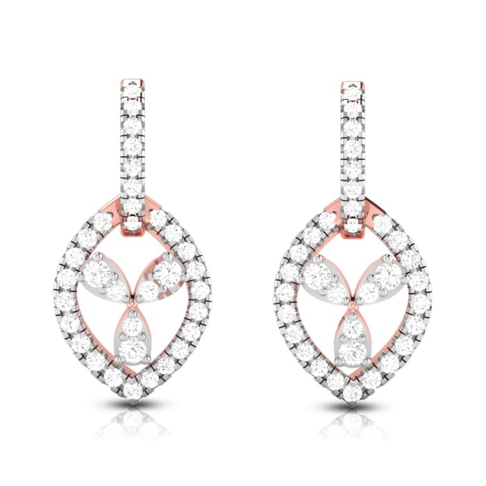 0.75 ct Natural Diamond Earrings 14k Yellow, Rose White Gold - Image 3