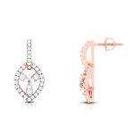 0.75 ct Natural Diamond Earrings 14k Yellow, Rose White Gold - Image 4