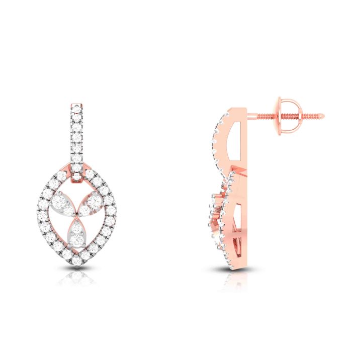 0.75 ct Natural Diamond Earrings 14k Yellow, Rose White Gold - Image 4