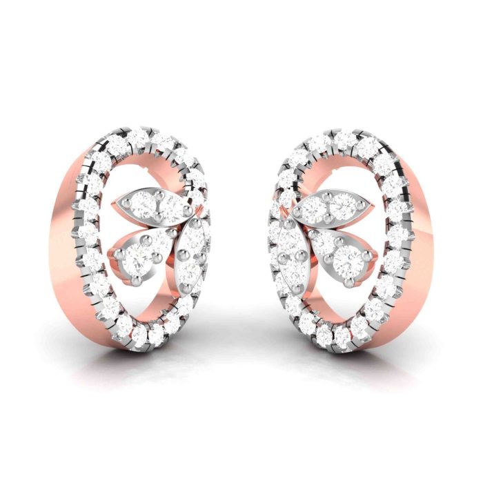 0.62 ct Natural Diamond Earrings 14k Yellow, Rose White Gold - Image 2