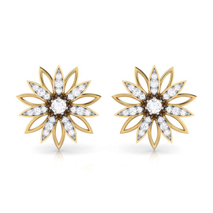 0.54 ct Natural Diamond Earrings 14k Yellow, Rose White Gold - Image 1