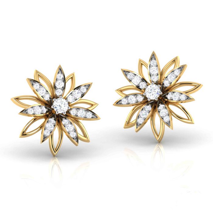0.54 ct Natural Diamond Earrings 14k Yellow, Rose White Gold - Image 2