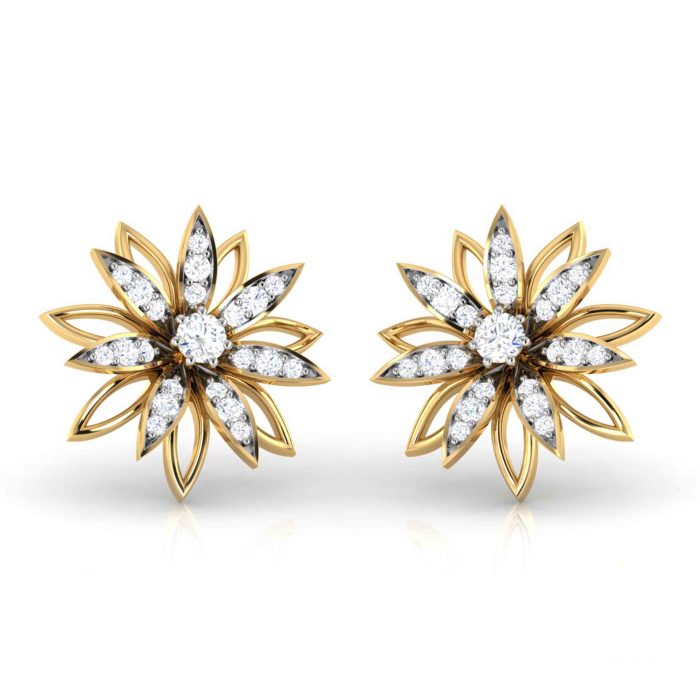 0.54 ct Natural Diamond Earrings 14k Yellow, Rose White Gold - Image 4