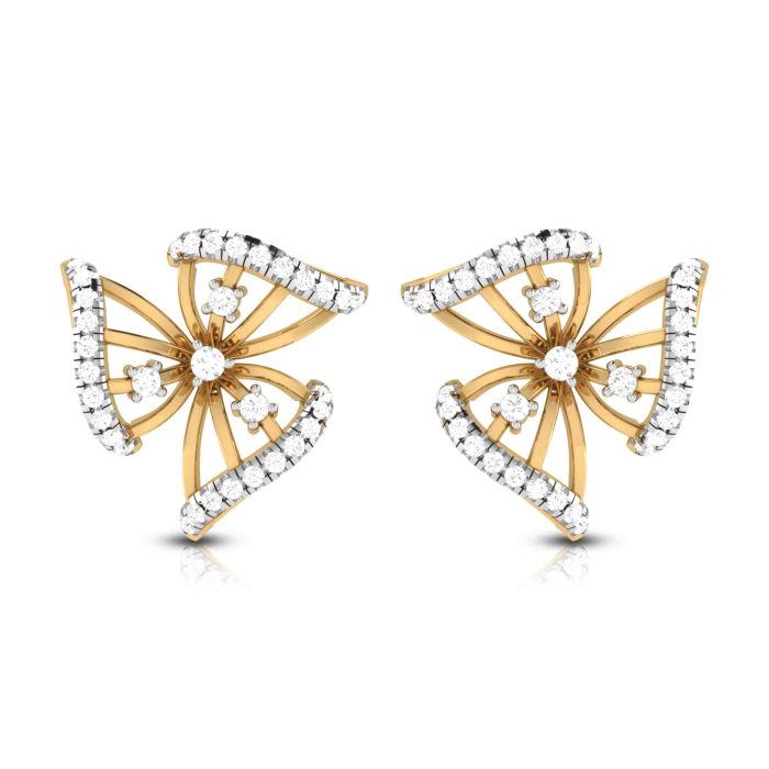 0.66 ct Natural Diamond Earrings 14k Yellow, Rose White Gold - Image 1