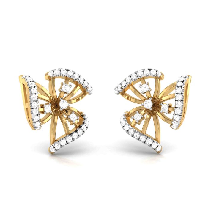 0.66 ct Natural Diamond Earrings 14k Yellow, Rose White Gold - Image 8