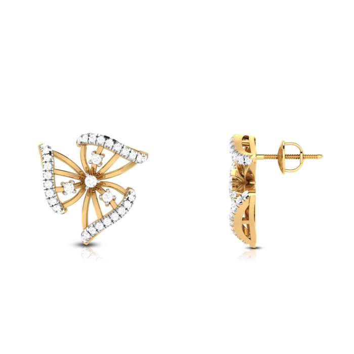 0.66 ct Natural Diamond Earrings 14k Yellow, Rose White Gold - Image 9