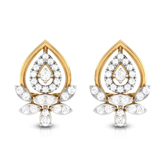 0.65 ct Natural Diamond Earrings 14k Yellow, Rose White Gold - Image 1