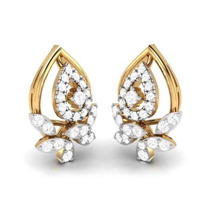 0.65 ct Natural Diamond Earrings 14k Yellow, Rose White Gold - Image 8